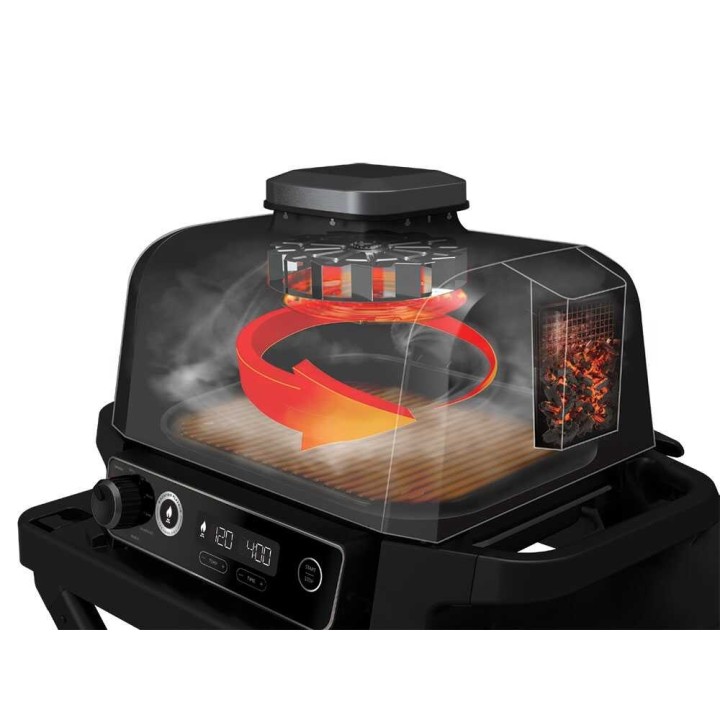 Ninja Woodfire OG701EU sähkögrilli, savustin ja ilmafriteeraus, 2,4 kW