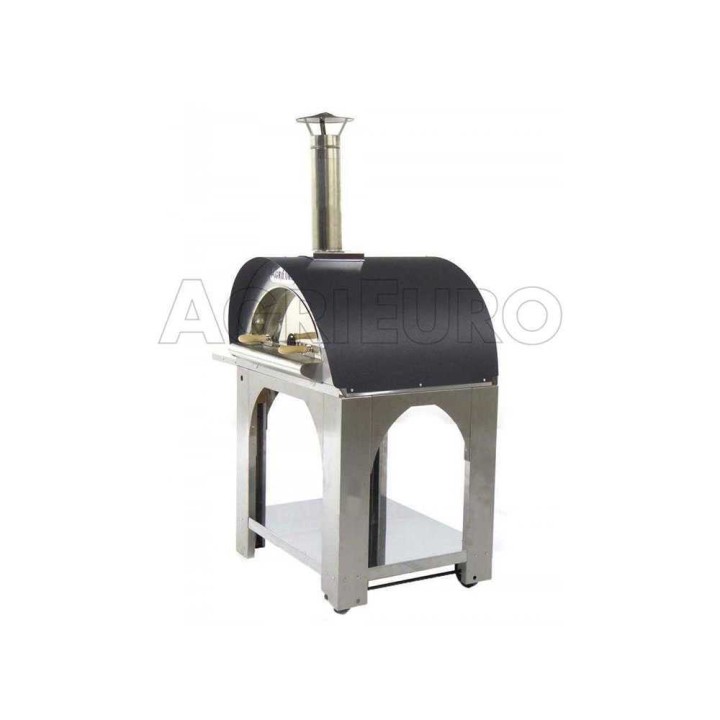 Cibus INOX 80 × 60 puulämmitteinen pizzauuni ulkokäyttöön, 4 pizzaa