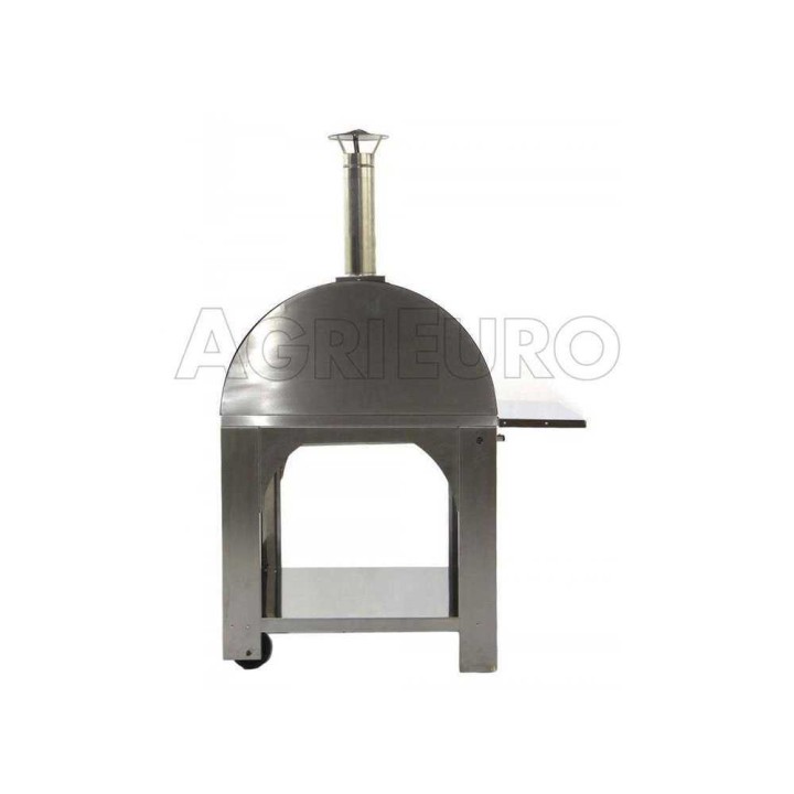 Cibus INOX 80 × 60 puulämmitteinen pizzauuni ulkokäyttöön, 4 pizzaa