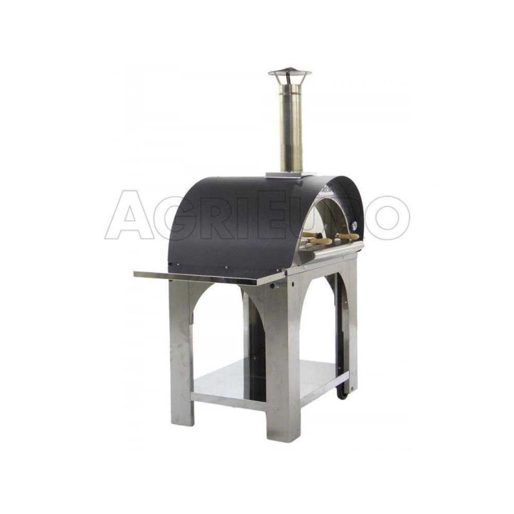 Cibus INOX 80 × 60 puulämmitteinen pizzauuni ulkokäyttöön, 4 pizzaa