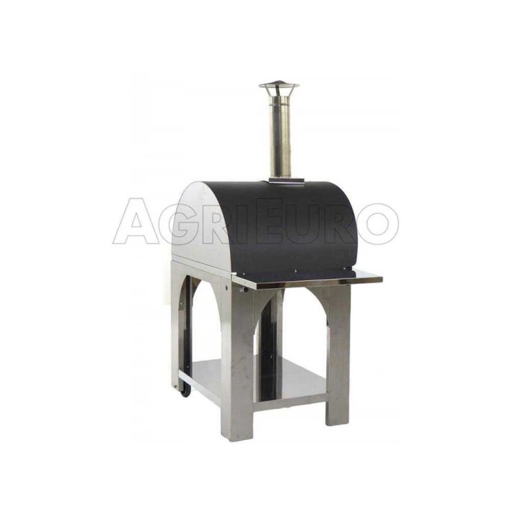 Cibus INOX 80 × 60 puulämmitteinen pizzauuni ulkokäyttöön, 4 pizzaa