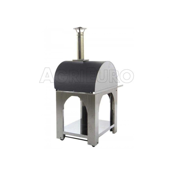 Cibus INOX 80 × 60 puulämmitteinen pizzauuni ulkokäyttöön, 4 pizzaa