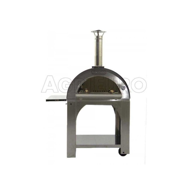 Cibus INOX 80 × 60 puulämmitteinen pizzauuni ulkokäyttöön, 4 pizzaa