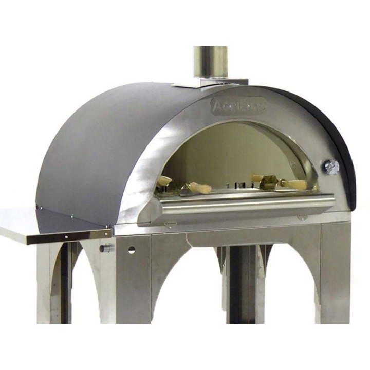 Cibus INOX 80 × 60 puulämmitteinen pizzauuni ulkokäyttöön, 4 pizzaa