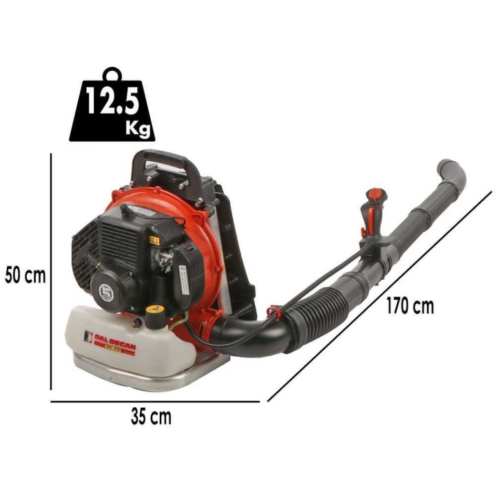Dal Degan DK201 selkäpuhallin, 80 cm³, 5 HP, 310 km/h