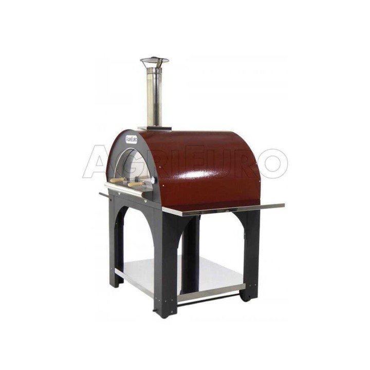 Cibus Red 100x80 puulämmitteinen pizzauuni, 5 pizzaa, punainen