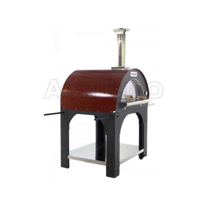 Cibus Red 100x80 puulämmitteinen pizzauuni, 5 pizzaa, punainen