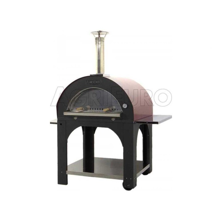 Cibus Red 100x80 puulämmitteinen pizzauuni, 5 pizzaa, punainen