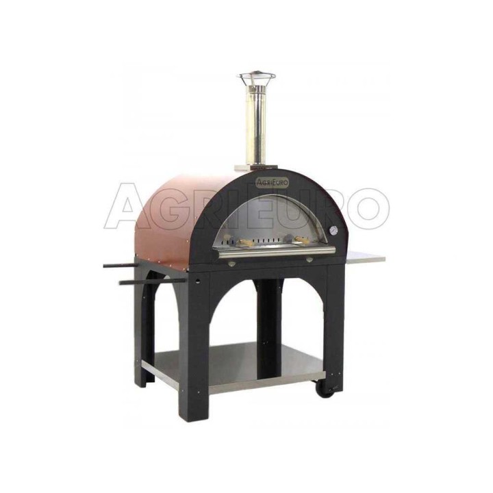 Cibus Red 100x80 puulämmitteinen pizzauuni, 5 pizzaa, punainen