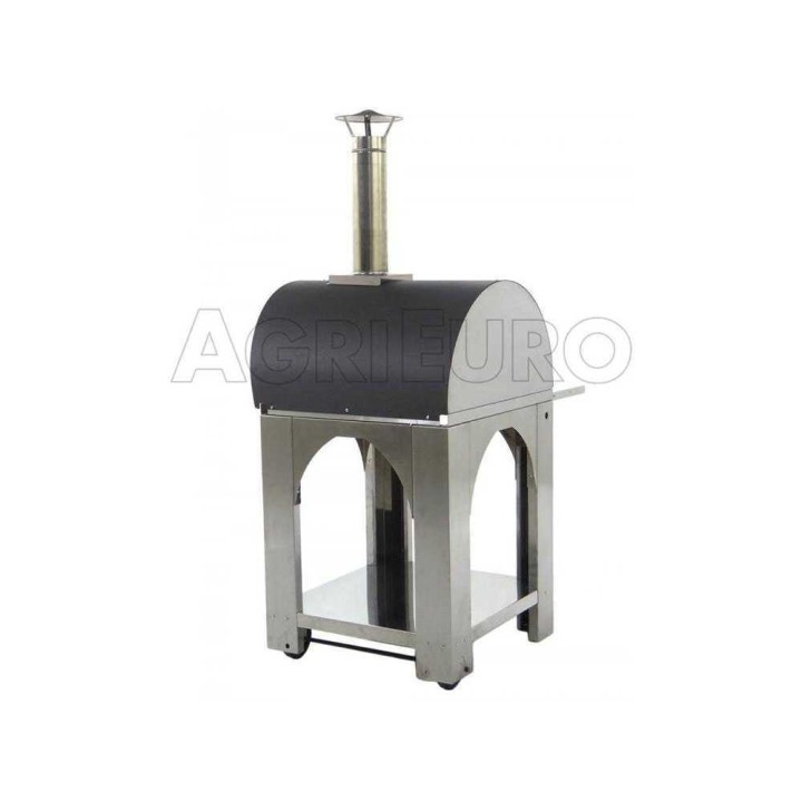 Cibus Inox 60x60 puulämmitteinen pizzauuni, 2 pizzaa, ruostumaton teräs