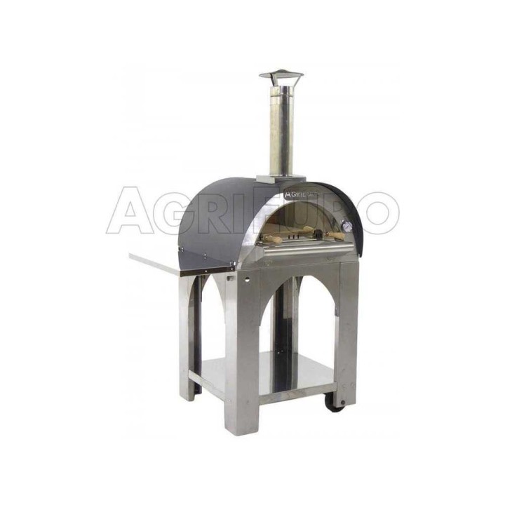 Cibus Inox 60x60 puulämmitteinen pizzauuni, 2 pizzaa, ruostumaton teräs
