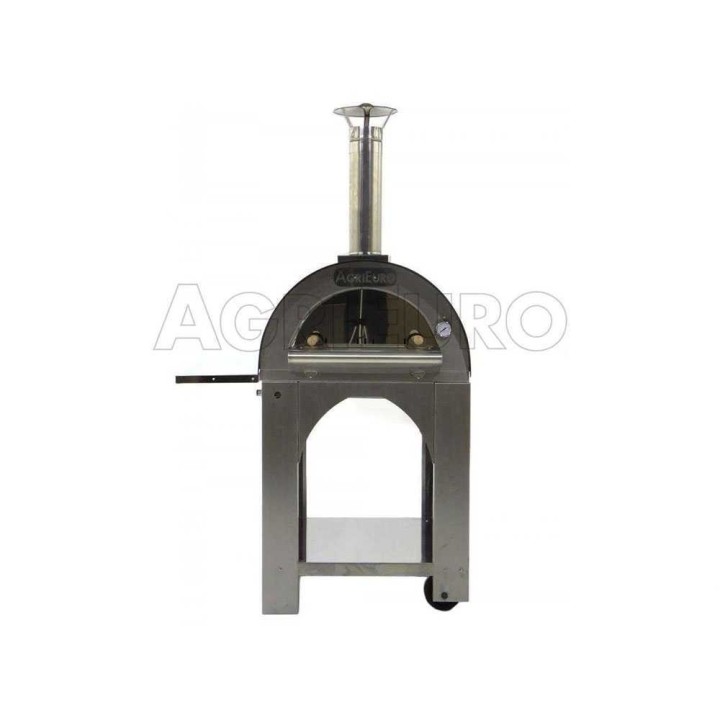 Cibus Inox 60x60 puulämmitteinen pizzauuni, 2 pizzaa, ruostumaton teräs