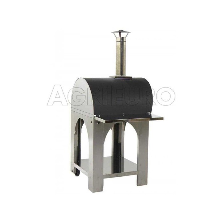 Cibus Inox 60x60 puulämmitteinen pizzauuni, 2 pizzaa, ruostumaton teräs