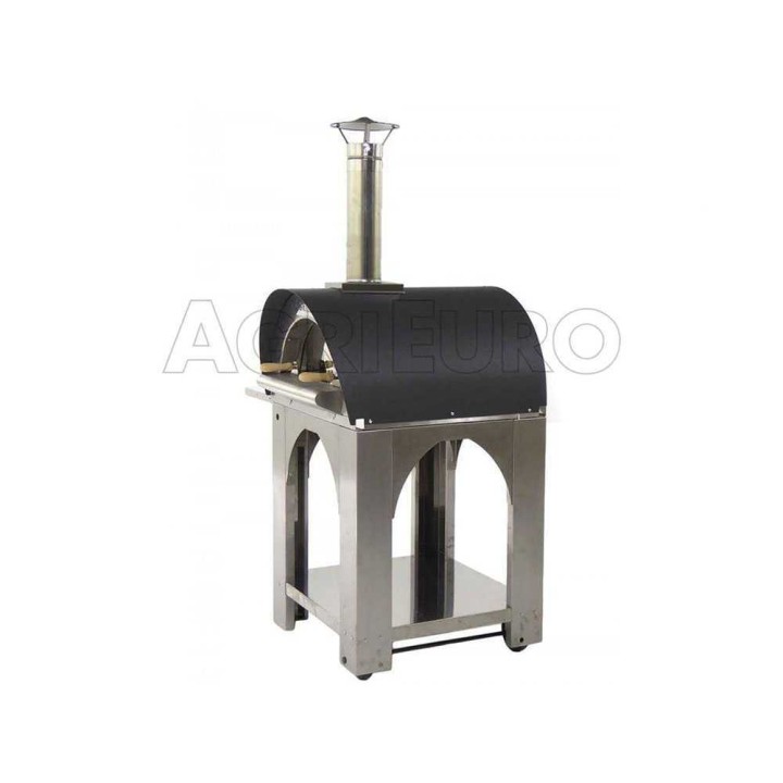 Cibus Inox 60x60 puulämmitteinen pizzauuni, 2 pizzaa, ruostumaton teräs