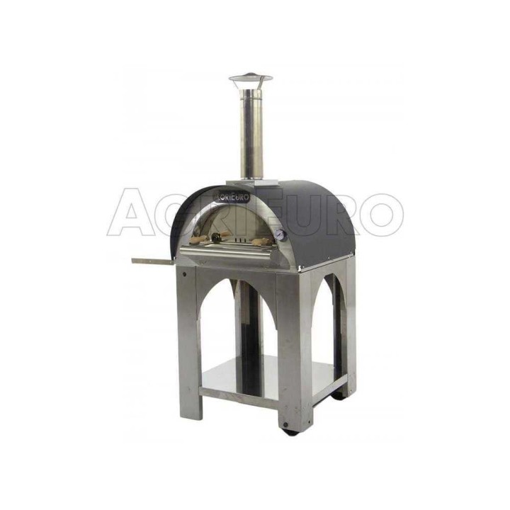 Cibus Inox 60x60 puulämmitteinen pizzauuni, 2 pizzaa, ruostumaton teräs