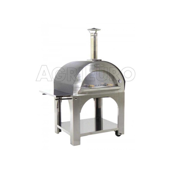 Cibus INOX 100 × 80 puulämmitteinen pizzauuni, 5 pizzaa, ruostumaton teräs