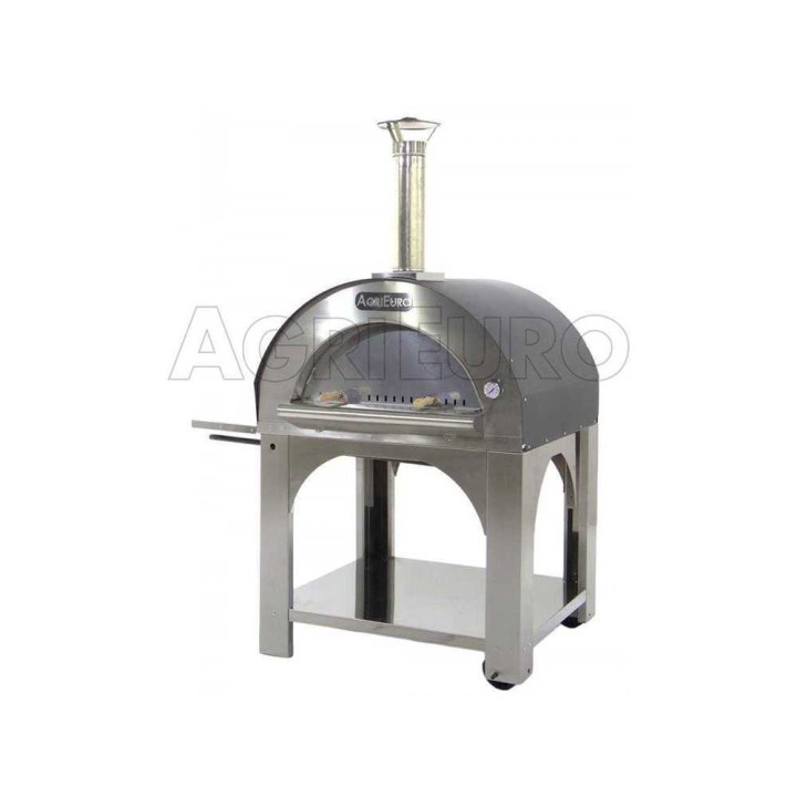 Cibus INOX 100 × 80 puulämmitteinen pizzauuni, 5 pizzaa, ruostumaton teräs