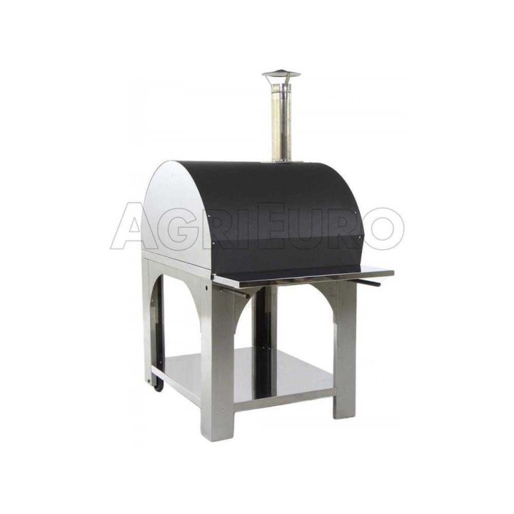 Cibus INOX 100 × 80 puulämmitteinen pizzauuni, 5 pizzaa, ruostumaton teräs