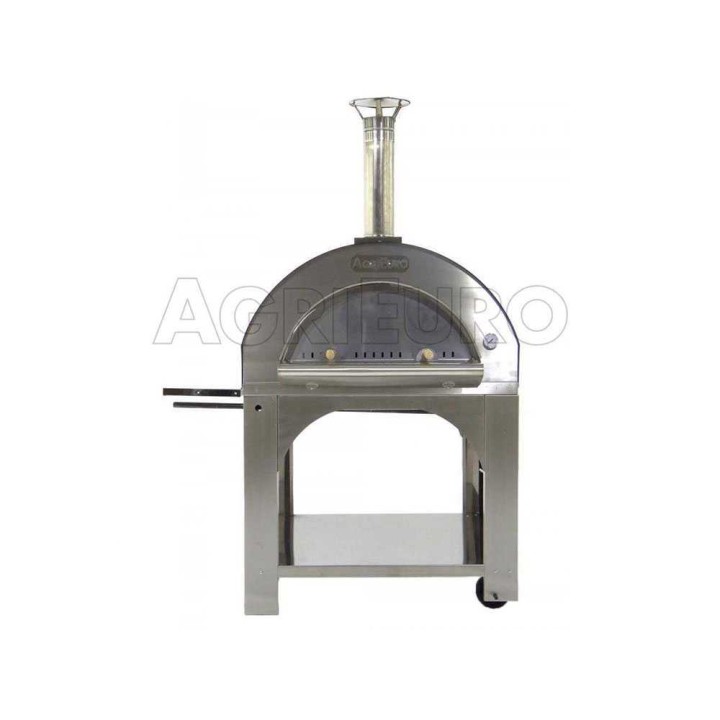 Cibus INOX 100 × 80 puulämmitteinen pizzauuni, 5 pizzaa, ruostumaton teräs