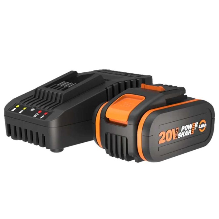 Worx WA3604 akku ja pikalaturi, 20 V, 4,0 Ah, PowerShare