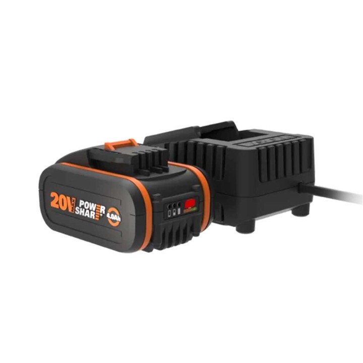 Worx WA3604 akku ja pikalaturi, 20 V, 4,0 Ah, PowerShare