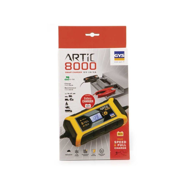 GYS Artic 8000 automaattinen akkulaturi ja ylläpitolaturi, 12 V, 2–8 A