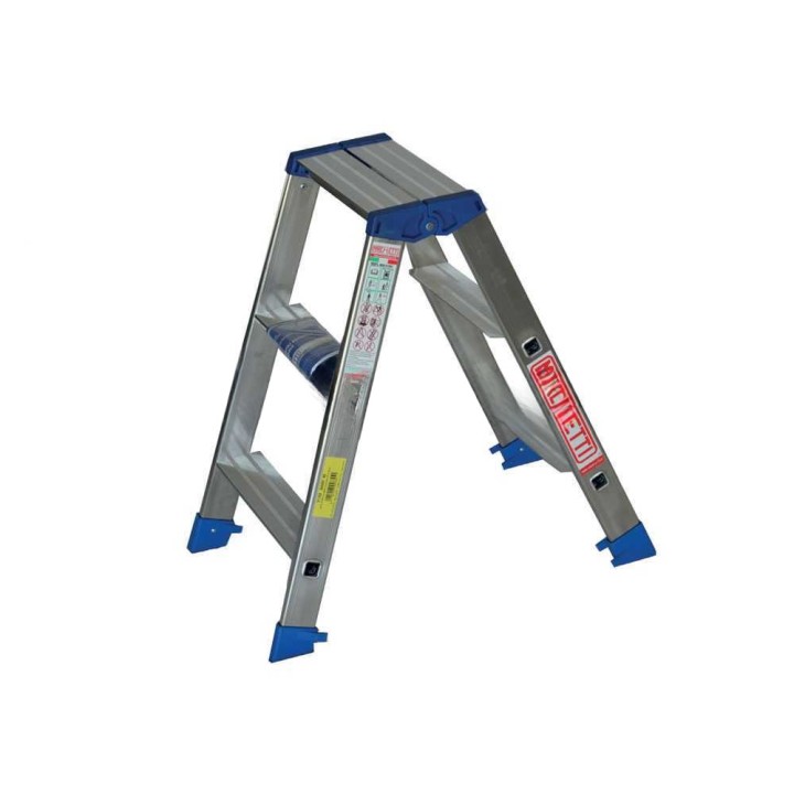Marchetti Gaudì 03 kaksipuolinen alumiinitikas, 3 + 3 askelmaa, 150 kg, 75 cm