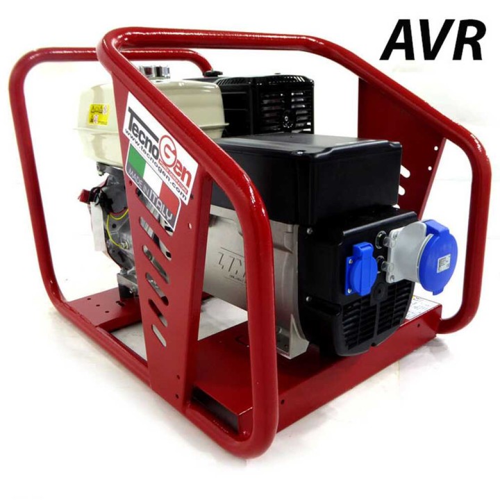 TecnoGen H8000 AVR bensiin generaattori 5 3 kW 230 V Honda GX 390