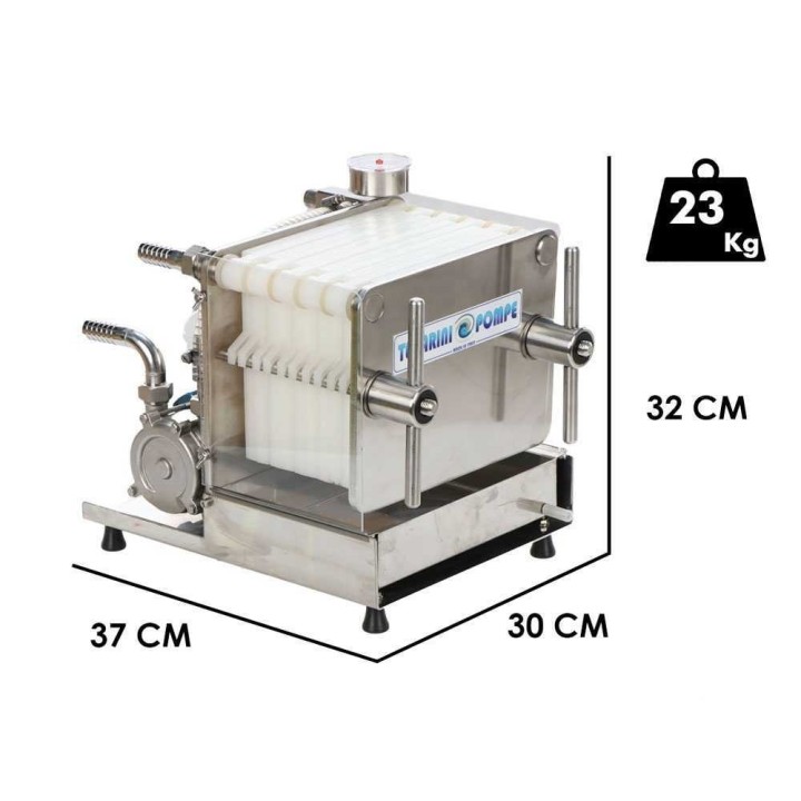 Tellarini CrystalPro 10 viinisuodatin, 10 levyä, 0,5 HP, ruostumaton teräs