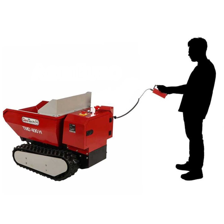 GeoTech Pro TMD 400 H akkukäyttöinen telaketjukuljetin, 400 kg, hydraulinen kippaus