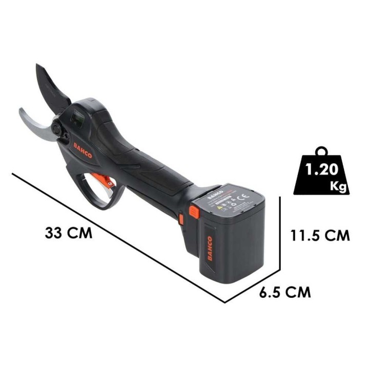 Bahco BCL240 sähköoksasakset, 21,6 V, 3 akkua, 40 mm laskentakapasiteetti
