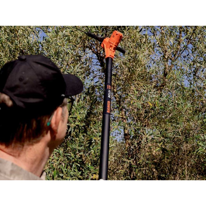 Bahco BCL51 oliivinkorjuukampa, 12 V, 370 W, alumiinivarsi 230 + 100 cm
