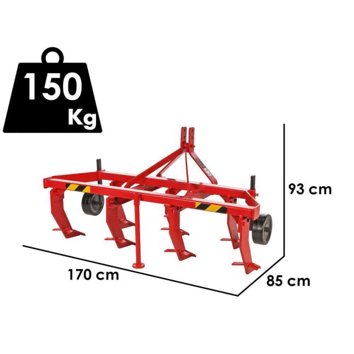 Serie 170 kevyt ripuntaja traktoriin, 7 ankkuria, 170 cm, teräspyörät