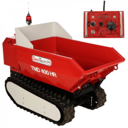 GeoTech Pro TMD 400 HR radiokauko ohjattava akkukuljetin 400 kg 48 V hydraulinen kippaus