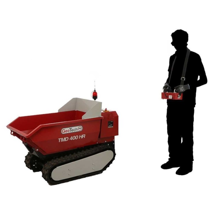 GeoTech Pro TMD 400 HR radiokauko-ohjattava akkukuljetin, 400 kg, 48 V, hydraulinen kippaus