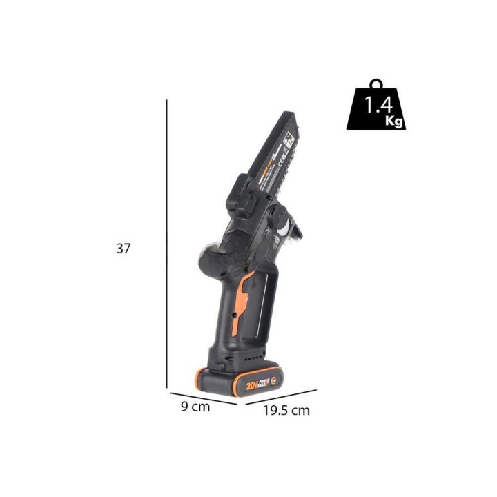Worx Nitro WG325E akkukäyttöinen oksasaha, 20 V, 2 Ah, 125 cm:n jatkovarsi