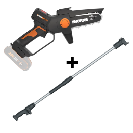 Worx Nitro WG325E 9 akkukäyttöinen oksasaha 12 cm jatkovarsi 125 cm