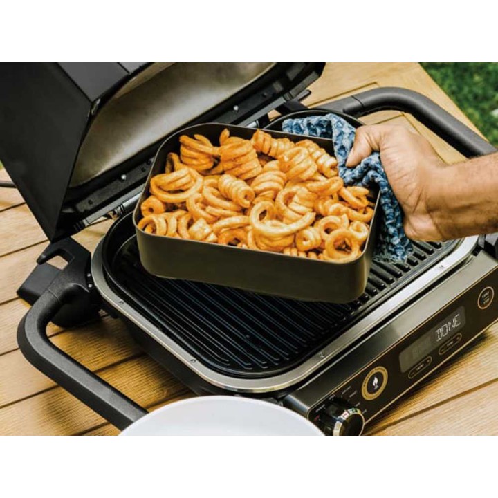 Ninja Woodfire ilmakypsennyskori sähkögrilliin, puolileveä, tarttumaton pinnoite