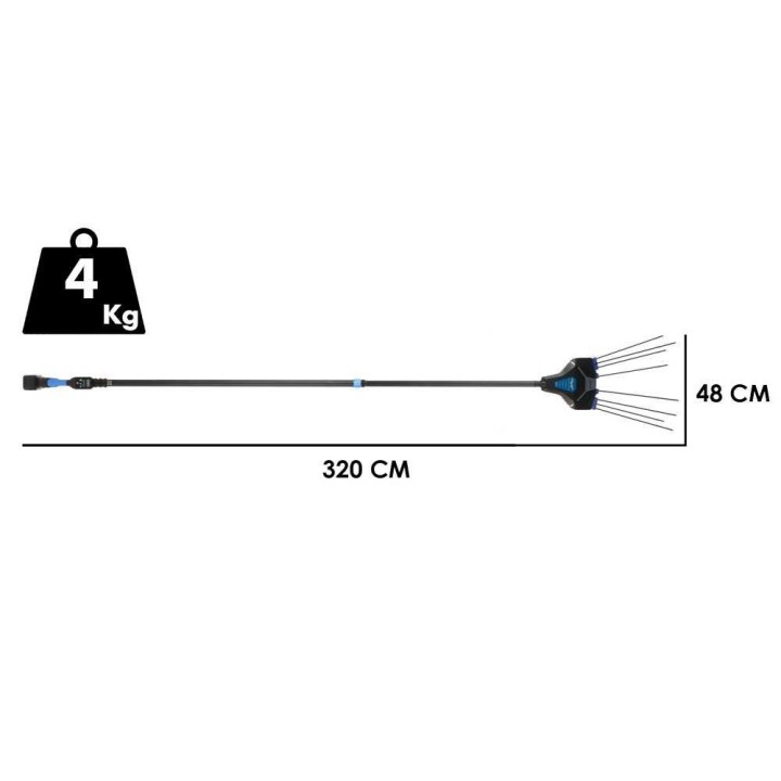 VESCO GALAXY XR14T.1 oliivinkorjuukampa, 14,4 V, 6 Ah, teleskooppivarsi 210–320 cm