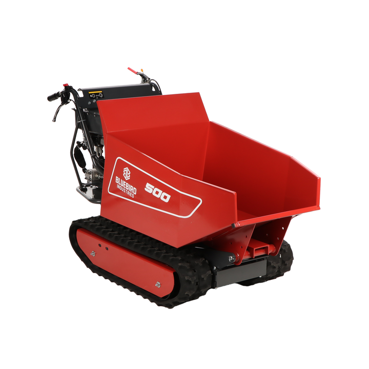 Blue Bird Carrier 500 DH telaketjudumppperi 500 kg Loncin 196 cm hydraulinen kippaus