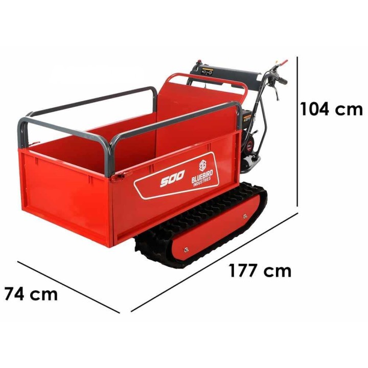 Blue Bird Carrier 500 telaketjukuljetin, 500 kg, Loncin 6,5 HP
