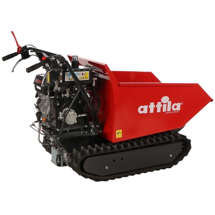Attila ATT 500 D-L telaketjudumpperi, 500 kg, Loncin 9 HP, hydraulinen kippilava