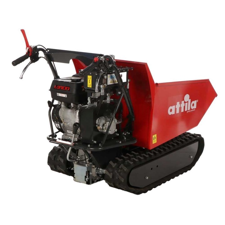 Attila ATT 500 D-L telaketjudumpperi, 500 kg, Loncin 9 HP, hydraulinen kippilava