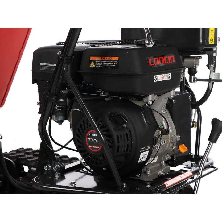 Attila ATT 500 D-L telaketjudumpperi, 500 kg, Loncin 9 HP, hydraulinen kippilava