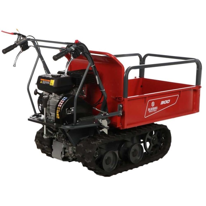 Blue Bird Carrier 300 telaketjukärry, 300 kg, Loncin 6,5 HP, laajennettava lava