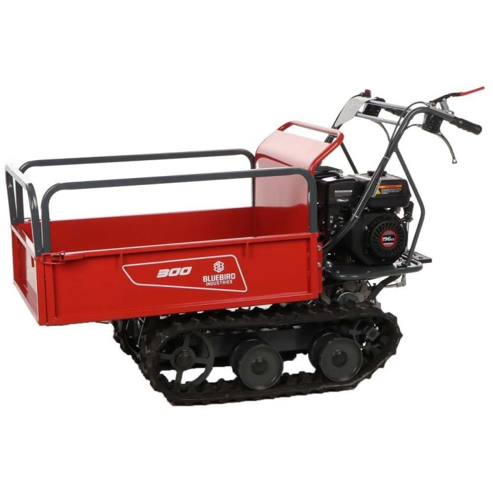 Blue Bird Carrier 300 telaketjukärry, 300 kg, Loncin 6,5 HP, laajennettava lava