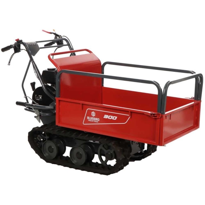 Blue Bird Carrier 300 telaketjukärry, 300 kg, Loncin 6,5 HP, laajennettava lava