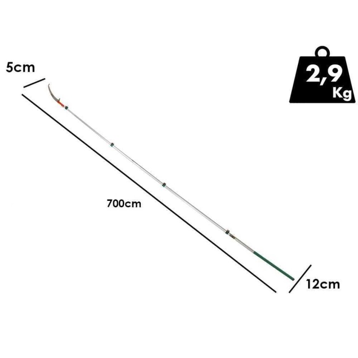 GeoTech STP S 700 oksasaha teleskooppivarrella, 215–700 cm, 45 cm terä