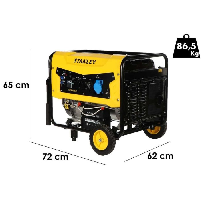 Stanley SG 5600B-1 bensiinikäyttöinen generaattori, AVR, 5,5 kW, yksivaiheinen