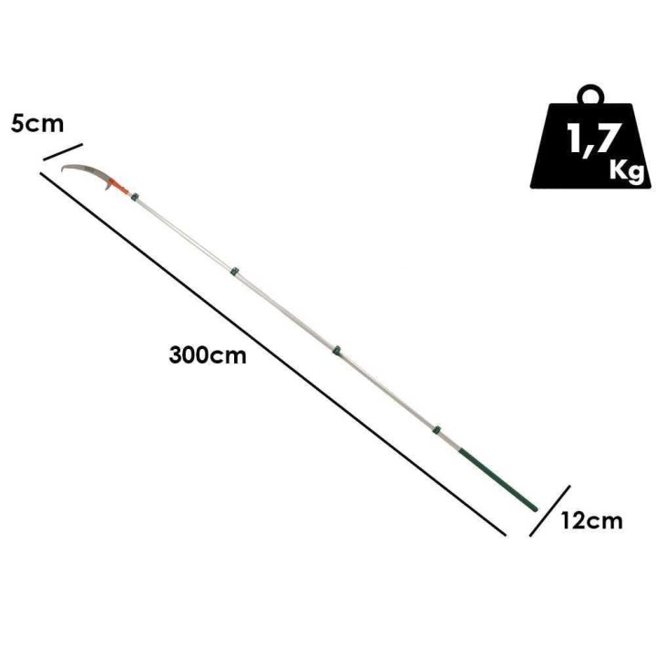 GeoTech STP S 300 oksasaha teleskooppivarrella, 135–300 cm, 45 cm terä